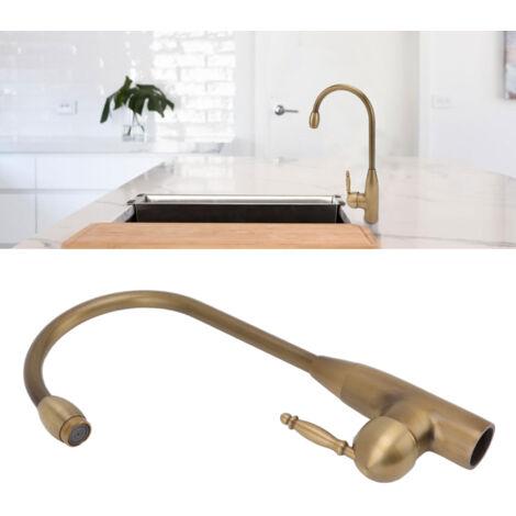 Grifo de cocina monomando antiguo de cobre con manguera extraíble para agua fría y caliente - Juego completo (accesorios incluidos)