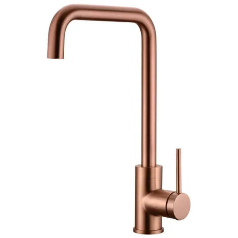 Grifo de cocina monomando con cartucho cerámico de ø 35 mm de acabado oro rosa cepillado Loira de Imex