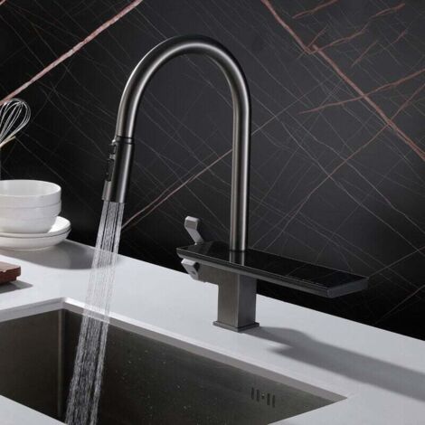 Grifo de cocina monomando con depósito y extraíble fabricado en acero inoxidable 304