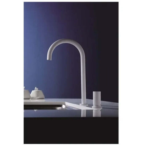 Grifo de cocina monomando de caño alto y curvo acabado en blanco mate Manacor de Imex