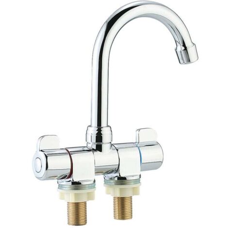 Grifo de cocina plegable y giratorio para autocaravanas y caravanas, para montaje en pared o cubierta, mezclador de agua fría y caliente.