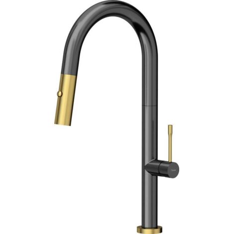 Grifo de cocina Quadron Felicity en grafito diseño elegante