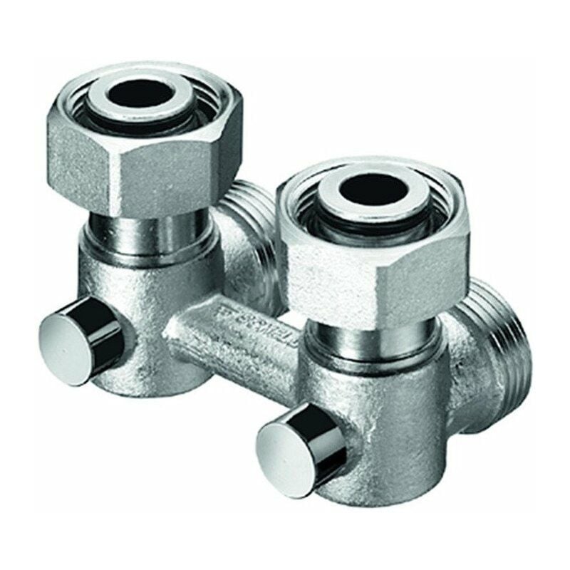 

Schell - Grifo de conexión doble con cerradura, esquina 3/4 '' AG x 3/4 '' IT, níquel mate