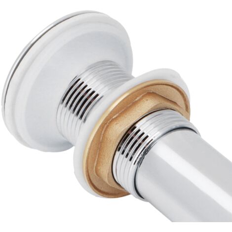 Grifo de desagüe emergente sin orificio de drenaje – Superficie cromada de alto brillo, fabricado en cobre y acero inoxidable.