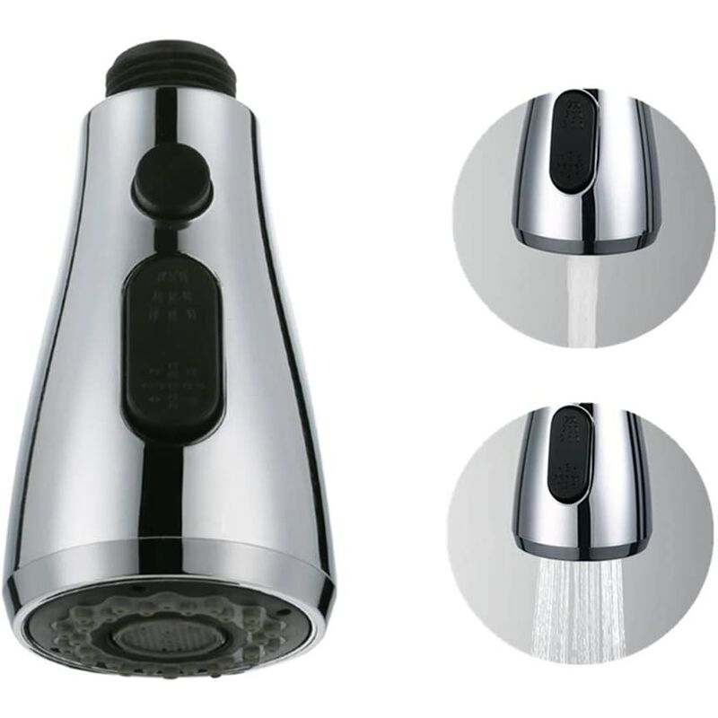 

Grifo de ducha con botón de parada 2 tipos de espray retráctil Fregadero de cocina Cabeza profesional para inodoro Grifo mezclador Grifo de baño