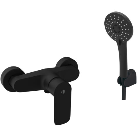 Grifo de ducha con mezclador monomando Cassio negro GME