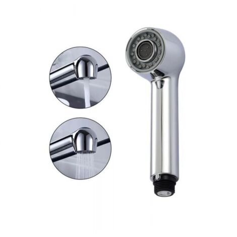 Grifo de ducha cromado para lavabo con cabezal de ducha de 2 tipos de chorro para grifo mezclador de cocina