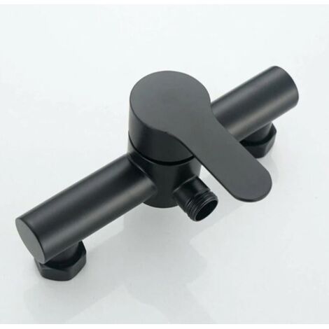 Grifo de ducha de bañera negro de acero inoxidable, grifo de ducha para baño, cabezal de ducha, grifo mezclador montado en la pared, Starlight