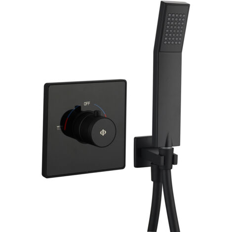 Grifo de Ducha Empotrado  Modelo UNIVERSAL  de 2 Funciones  Acabado en Negro
