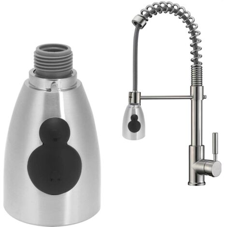 Grifo de ducha extensible G1/2 pulgada ABS níquel con 2 funciones para cocina y baño.