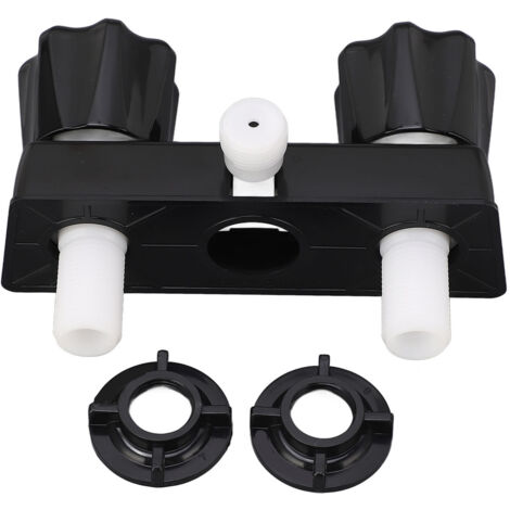 Grifo de ducha RV, válvula mezcladora de ducha con Control desviador con rueda de 2 botones para autocaravana, color negro