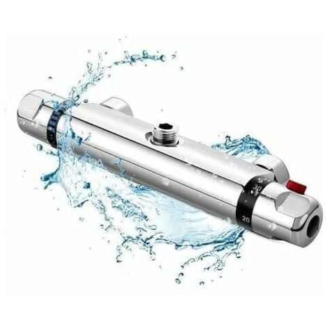 ENSOLEILLE Grifo de ducha termostático, grifo de baño termostático de cobre completo, botón de protección de seguridad anti-escaldaduras de 38 ℃, grifo de baño para ajustar con precisión la temperatura y el volu