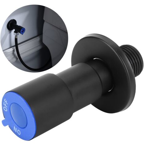 Grifo de esquina con distribuidor G1/2, negro, acero inoxidable 304, para baño y cocina, válvula de cierre de agua.