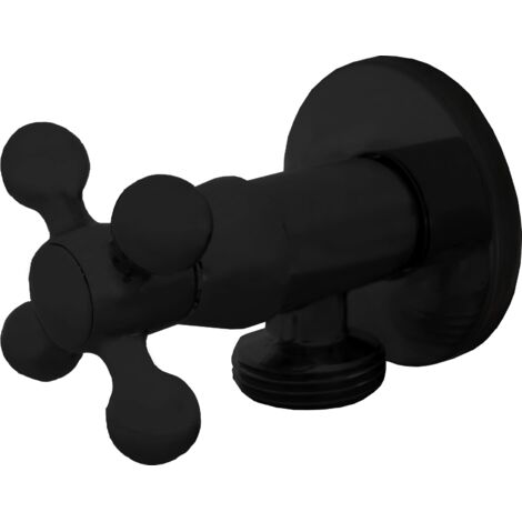 Grifo de esquina IDMAR de 1/2″ x 1/2″ con cartucho cerámico RETRO 1010, negro mate.