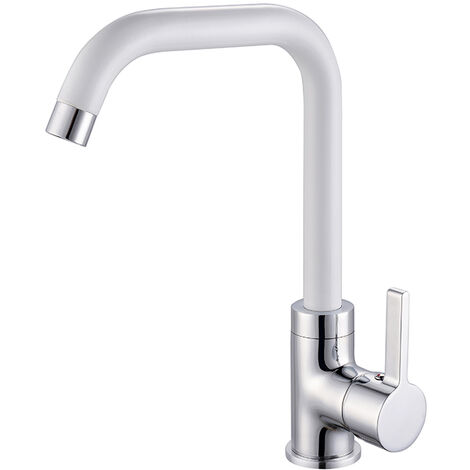 Grifo de fregadero alto con caño en forma de L COLORADO by Eurosanit cromado/blanco