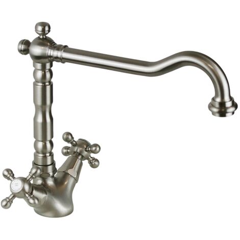 Grifo de fregadero de cocina de color bronce con caño giratorio Porta&Bini Old Fashion 62570BR