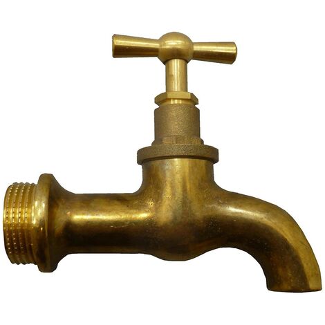 GRIFO DE JARDIN DE 12 PARA EXTERIORES PULIDO ESTILO ANTIGUO DE LATON  EXCLUSIVES ANGEBOT