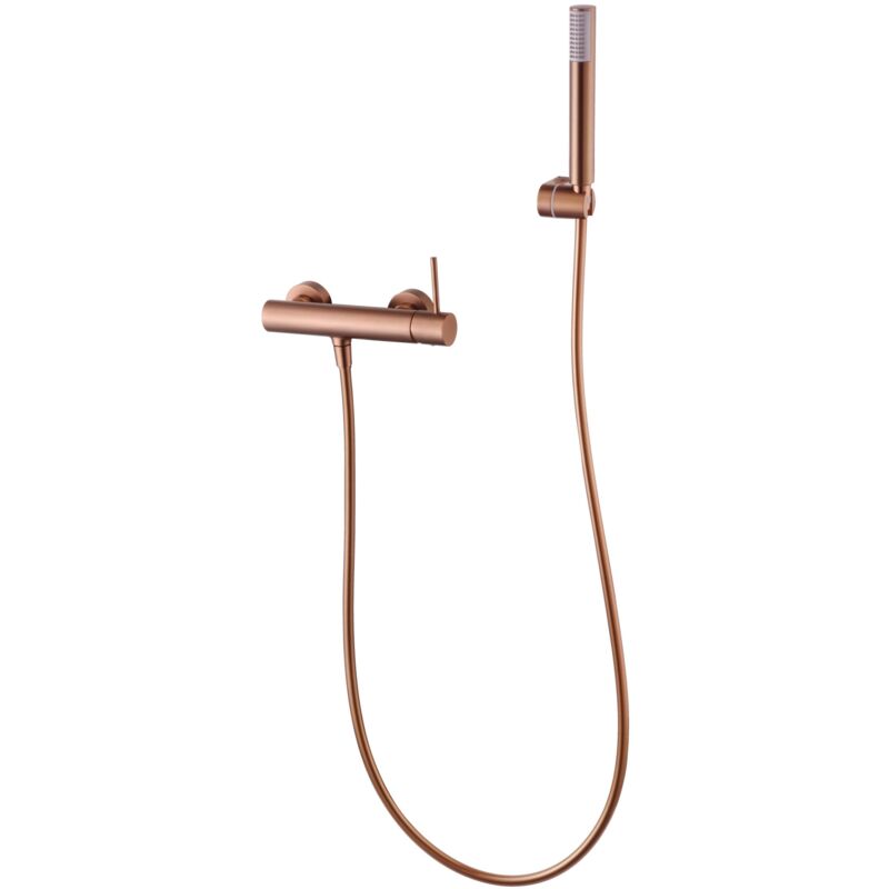 Imex - BDM039-5ORC monza Kit Monomando Grifo Ducha Oro Rosa Cepillado - ref: BDM039-5ORC