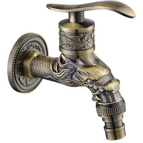 Grifo de latón antiguo, grifo de lavabo de latón, grifo antiguo para jardín, cocina y baño.