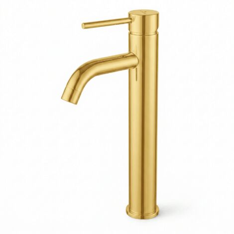 Grifo de lavabo alto sobre encimera mezclador de baño oro VERTI