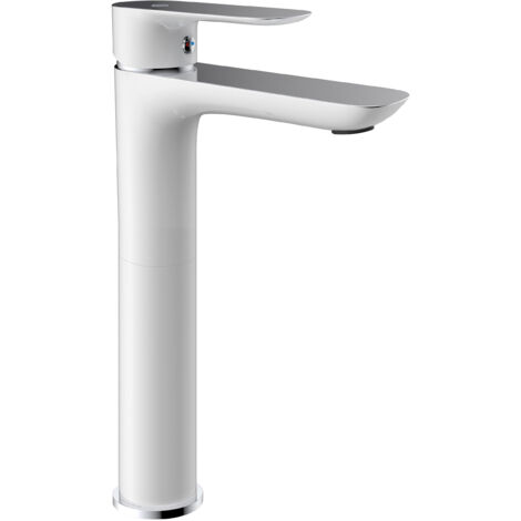 Grifo de lavabo con mezclador monomando Cassio Blanco/Cromo caño