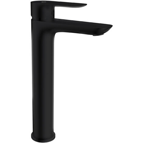 Grifo de lavabo con mezclador monomando Cassio Negro caño alto