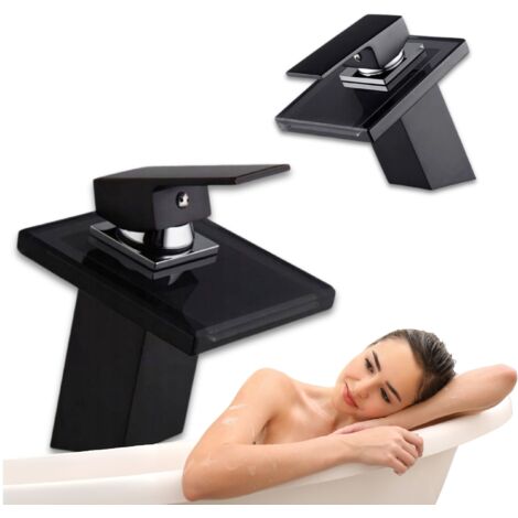 Grifo de lavabo de cristal Luna 1002B oscuro