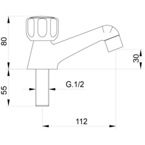 Grifo de lavabo de ½'' de latón cromado, con maneta - Idral