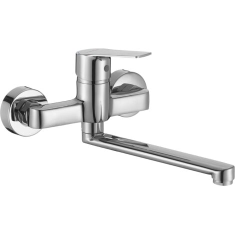 Grifo de lavabo de pared cromado BORGO con caño giratorio BKB080D