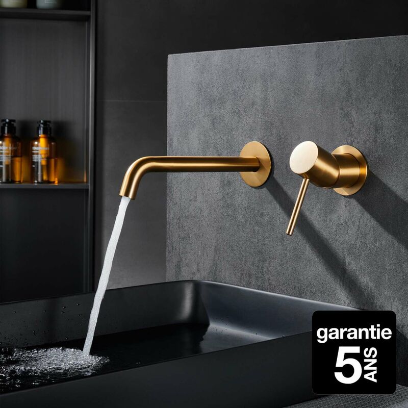 Imex - Mitigeur Lavabo Encastré Or Brossé (pvd,) Cartouche Céramique 25mm