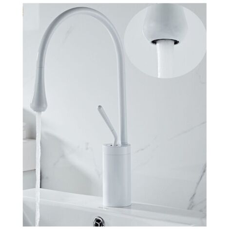Grifo de lavabo europeo creativo de latón blanco