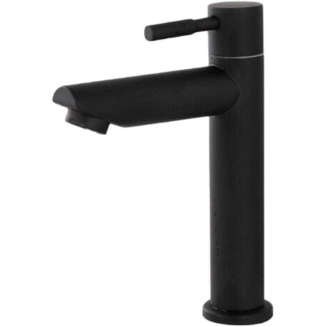 Grifo de lavabo FOREHILL fabricado en acero inoxidable negro, fácil de instalar, para uso doméstico.