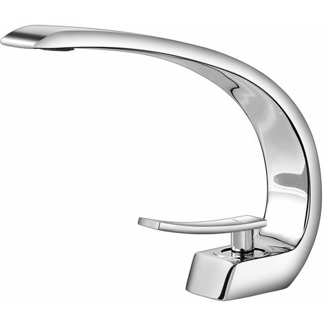 Grifo de Lavabo Grifo Baño Diseño Moderno Alta Calidad Monomando Lavabo Grifo de Cuenca Griferia Lavabo y Baño Aireador Desmontable Ahorro del Agua - Cromado