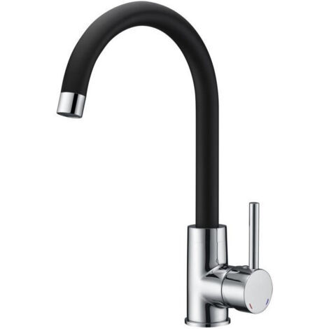 Grifo de lavabo ILO bicolor negro y cromo
