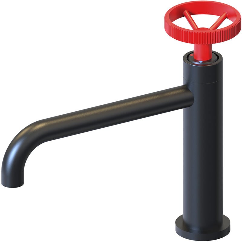 K2O - Robinet de Lavabo Mitigeur Chillout Delta Bajo 23,5x6,7x20cm Noir avec Flexible, Aérateur et Mécanisme à Cartouche Céramique