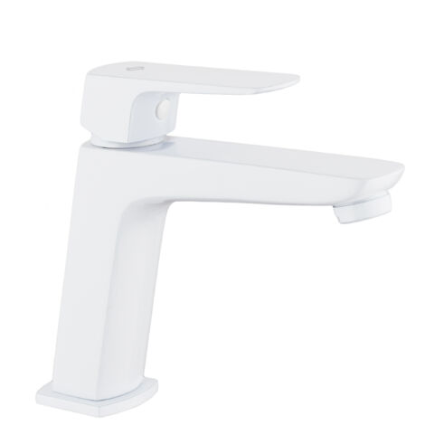 Grifo de Lavabo Modelo MARRIOT Fabricado en Latón Monomando Acabado en Blanco