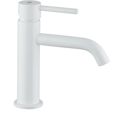 Grifo de Lavabo Modelo SIRIO Fabricado en Latón Monomando Acabado en Blanco