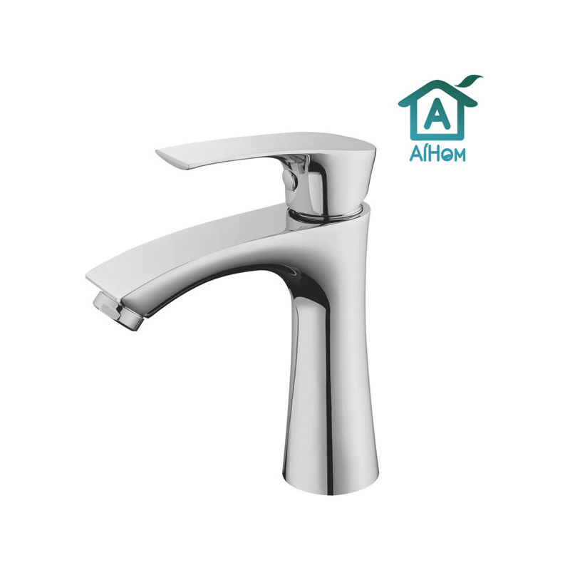 

Homelody - Grifo de Lavabo Monomando para Agua Fría Acabado Cromado Estándar Universal G3/8 y G1/2 Grifo de Baño Plateado Sencillo de Instalar