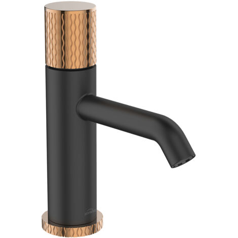 Grifo de lavabo Moonlight, negro/oro rosa