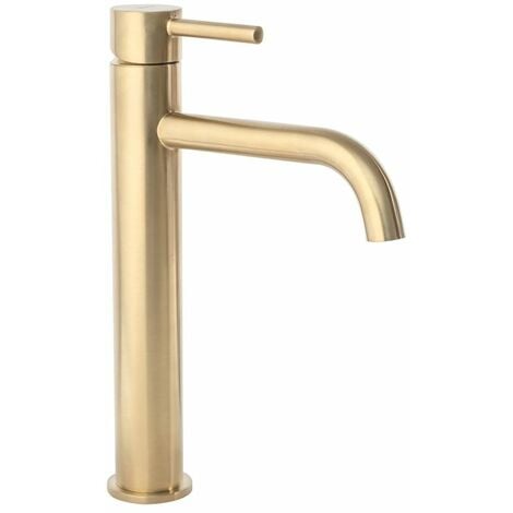 GRIFO de LAVABO REA LUNGO BRUSHED ORO HIGH