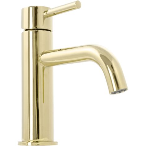 Grifo Monomando Para Bidet Lungo Brush Gold - Latón Con Acabado Oro PVD, Altura 170 Mm, Manguera 50 Cm