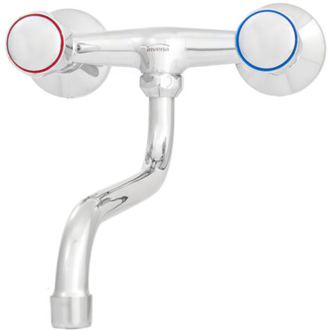 Grifo de pared Modena con caño de 25 cm, dos palancas