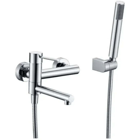 Grifo de pared monomando para bañera empotrado con un acabado cromado stick Milos de Imex