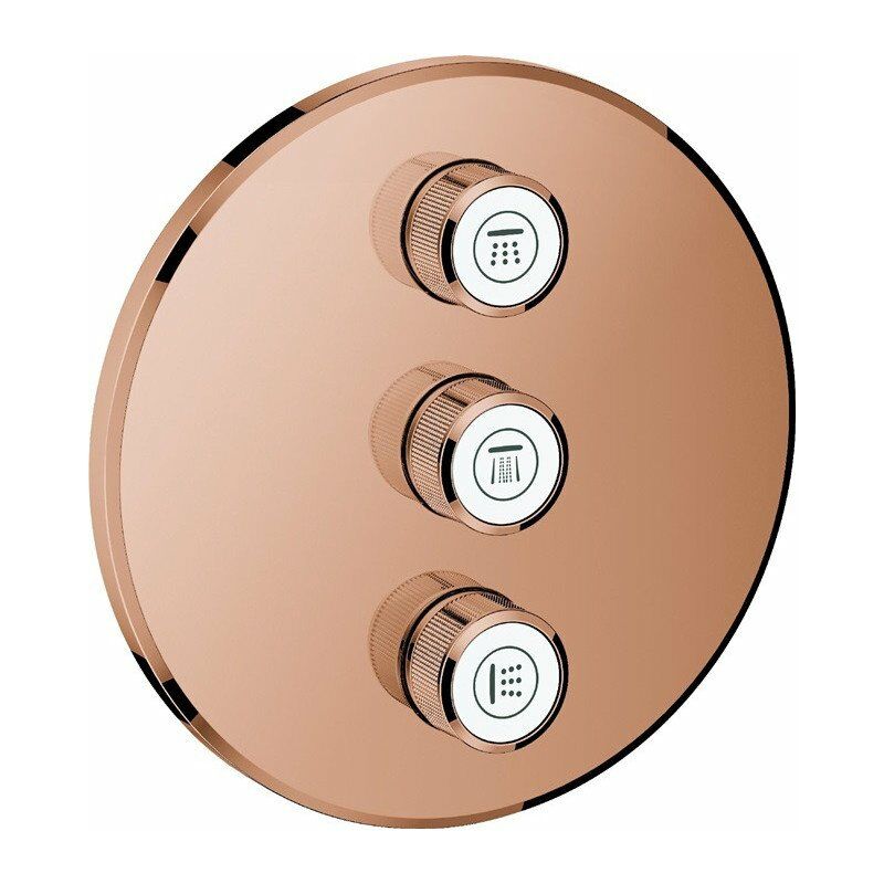 

Grifo de pared triple Smart Control 29122 FMS redondo oro rosa brillante