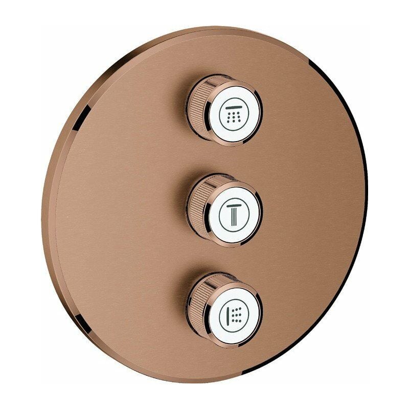 

Grifo de pared triple Smart Control 29122 FMS redondo oro rosa brillante geb.