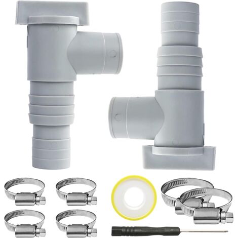 Grifo de Paso para Piscinas con Conexión de Manguera de 32 mm,2 Piezas VáLvula de Cierre para Piscinas,Adaptador Manguera Piscina,con Destornillador Pequeño,para Piscinas Elevadas.