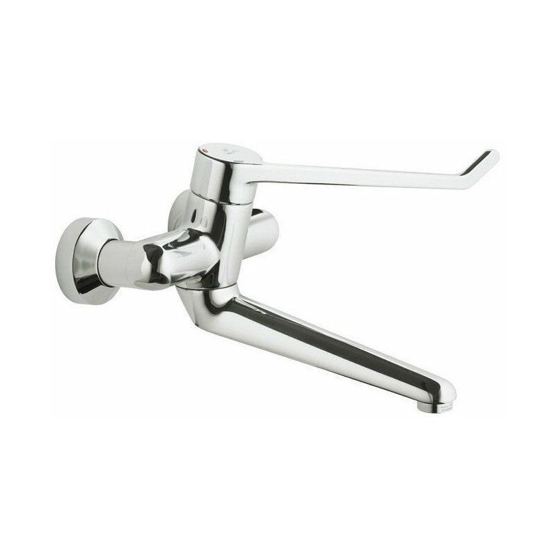 

Grifo de seguridad de pared para lavabo monomando CERAPLUS 280mm palanca 230mm n. Conexiones bloqueables
