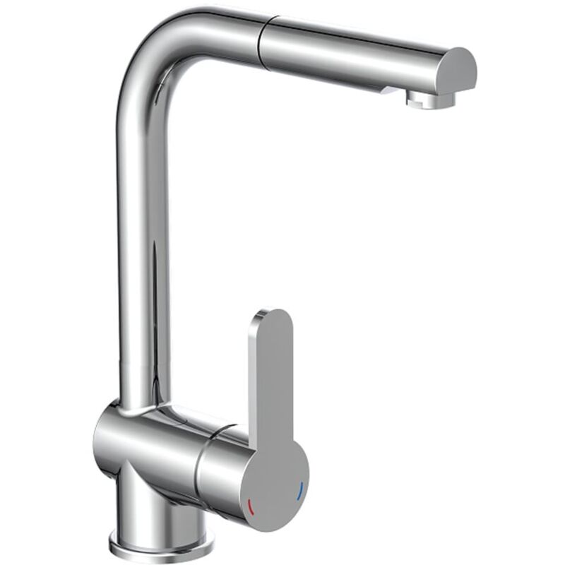 

Grifo mezclador rociador extraíble LONDON baja presión cromado - Plateado - Schütte