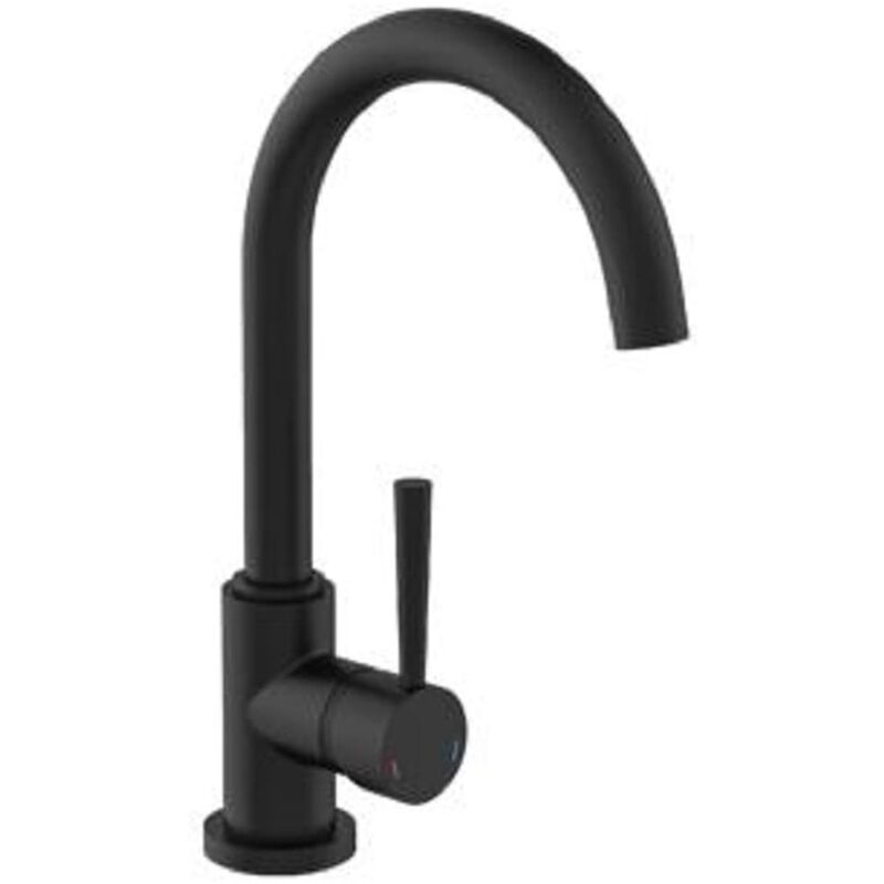 

Grifo caño alto redondo CORNWALL baja presión negro mate - Negro - Schütte