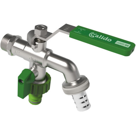 Grifo doble para jardín de 1/2"
